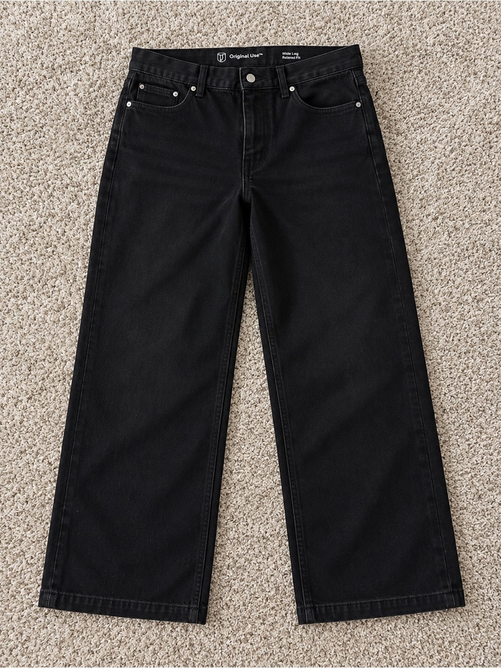 Original Use Black Wide-Leg High-Rise Jeans
